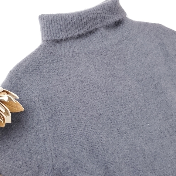 Jou Jou Grey Wool Angora Blend Turtleneck Sweater Womens Med - Picture 4 of 11
